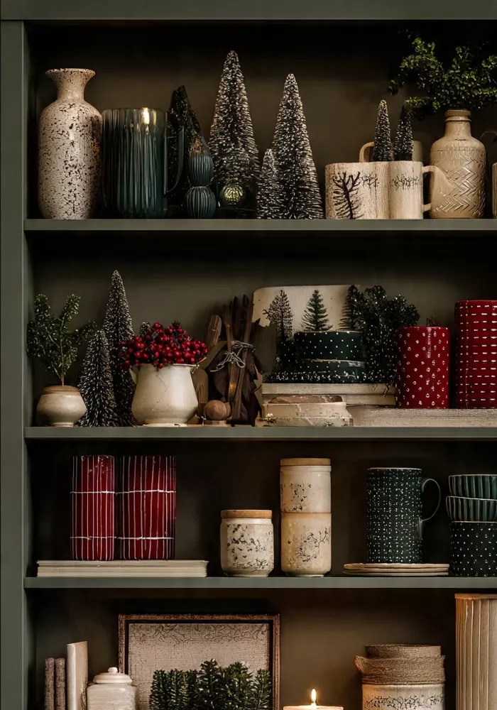 15 Christmas Shelf Styling Ideas for a Cozy Home