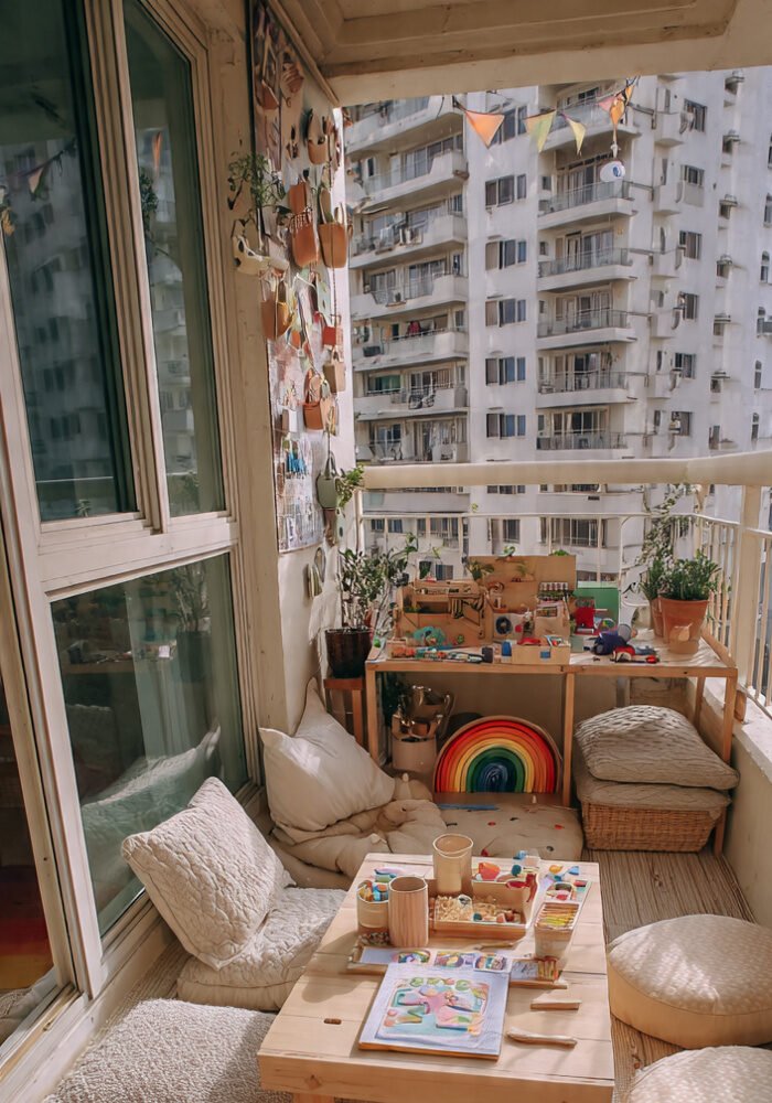 15 DIY Rainbow Balcony Ideas with Cushions & Rugs