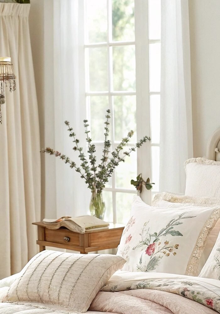 16 Feminine Floral Bedroom Ideas with Light Fabrics