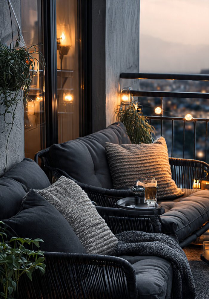 15 Dark Black Balcony Ideas That Feel Cozy, Not Cold