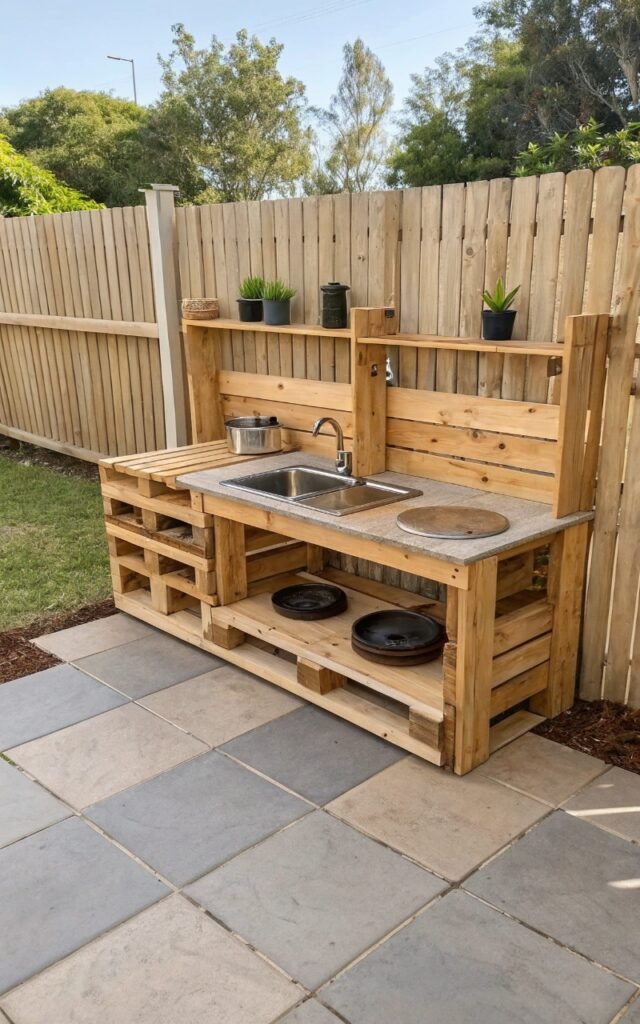 14 Creative Pallet Mud Kitchen Ideas on a Budget