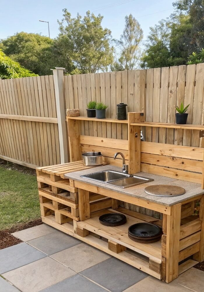 14 Creative Pallet Mud Kitchen Ideas on a Budget