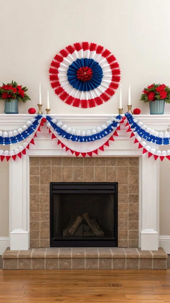 17 Red White And Blue Mantel Decoration Ideas For July 4th