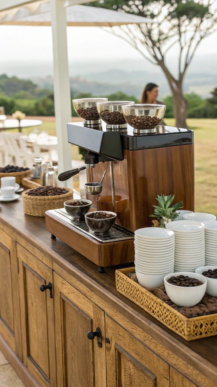 16 Creative Outdoor Wedding Coffee Bar Ideas Guests Will Love