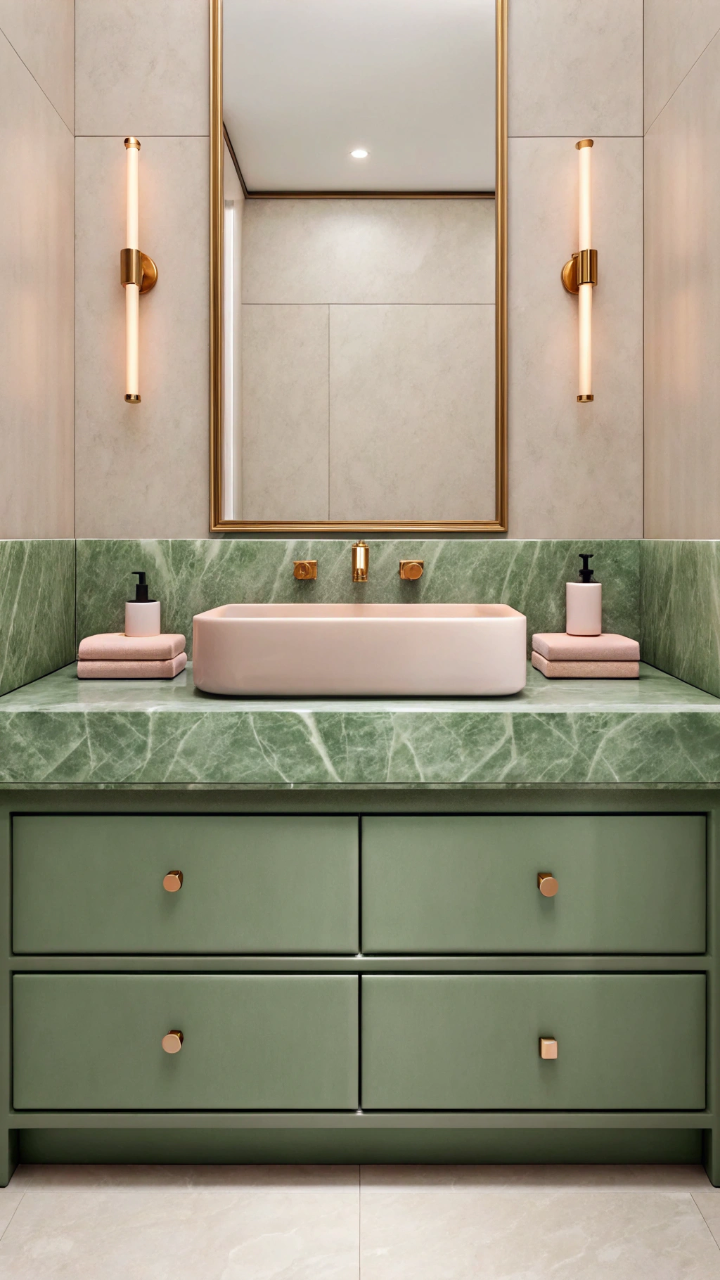 15 Sage Green & Blush Pink Bathroom Ideas for a Spa Look