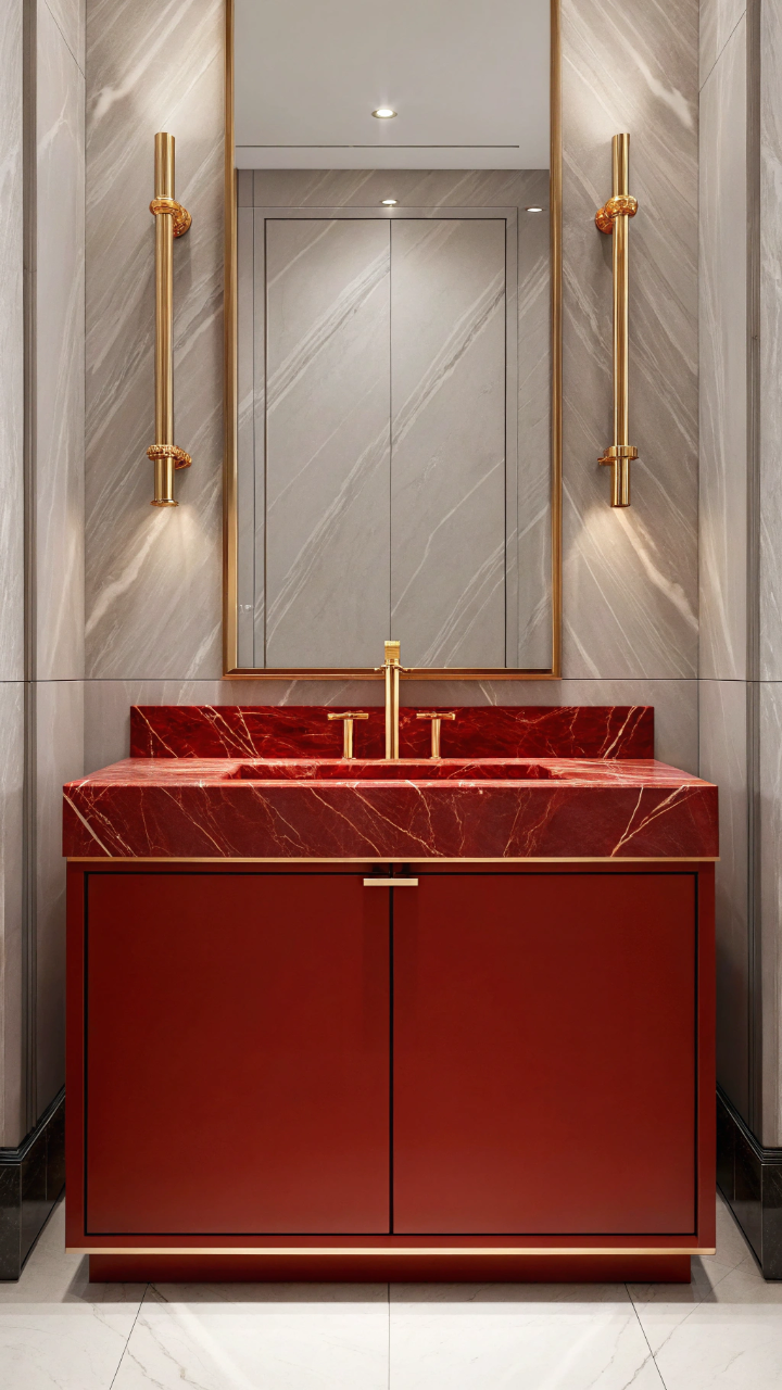 16 Stunning Red Marble Bathrooms You’ll Want to Copy