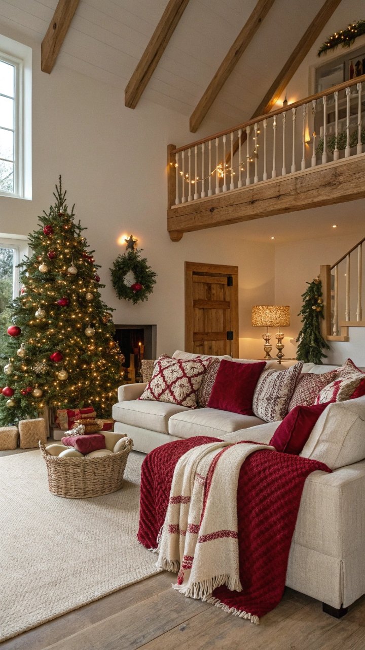 13 Elegant Red and White Christmas Decor Ideas with Cozy Details