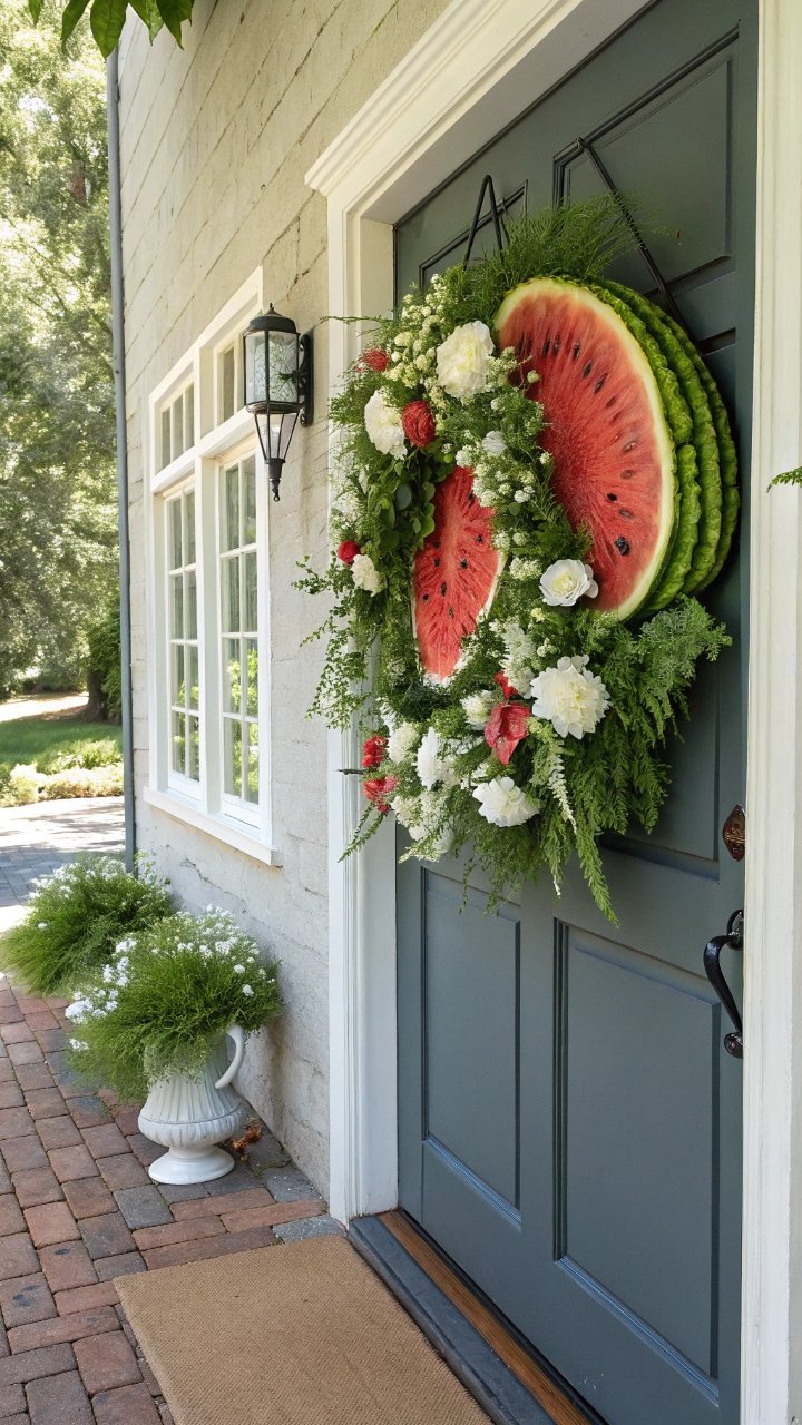 15 Summer Watermelon Wreath Ideas for a Fresh Front Door