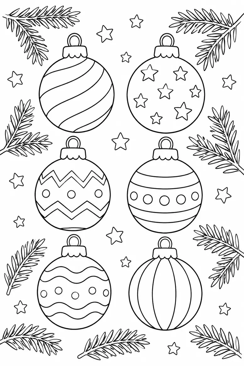 Christmas Ornaments Christmas coloring page for kids