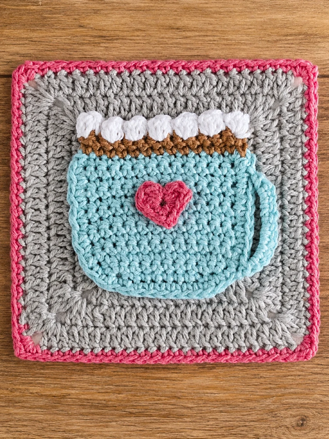 Coffee Cup Granny Square Crochet Pattern: Easy Free Tutorial